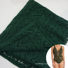 polyester elastane quick dry hollow textured jacquard  fabric for bikini
